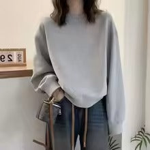 Short Crew Neck Sweatshirt Women's Loose Casual