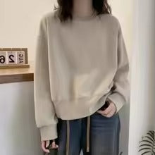 Short Crew Neck Sweatshirt Women's Loose Casual