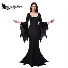 Halloween Morticia Adams Primate Black Adams Family