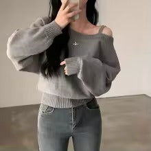 Korean Chic Off-The-Shoulder Tankbatwing